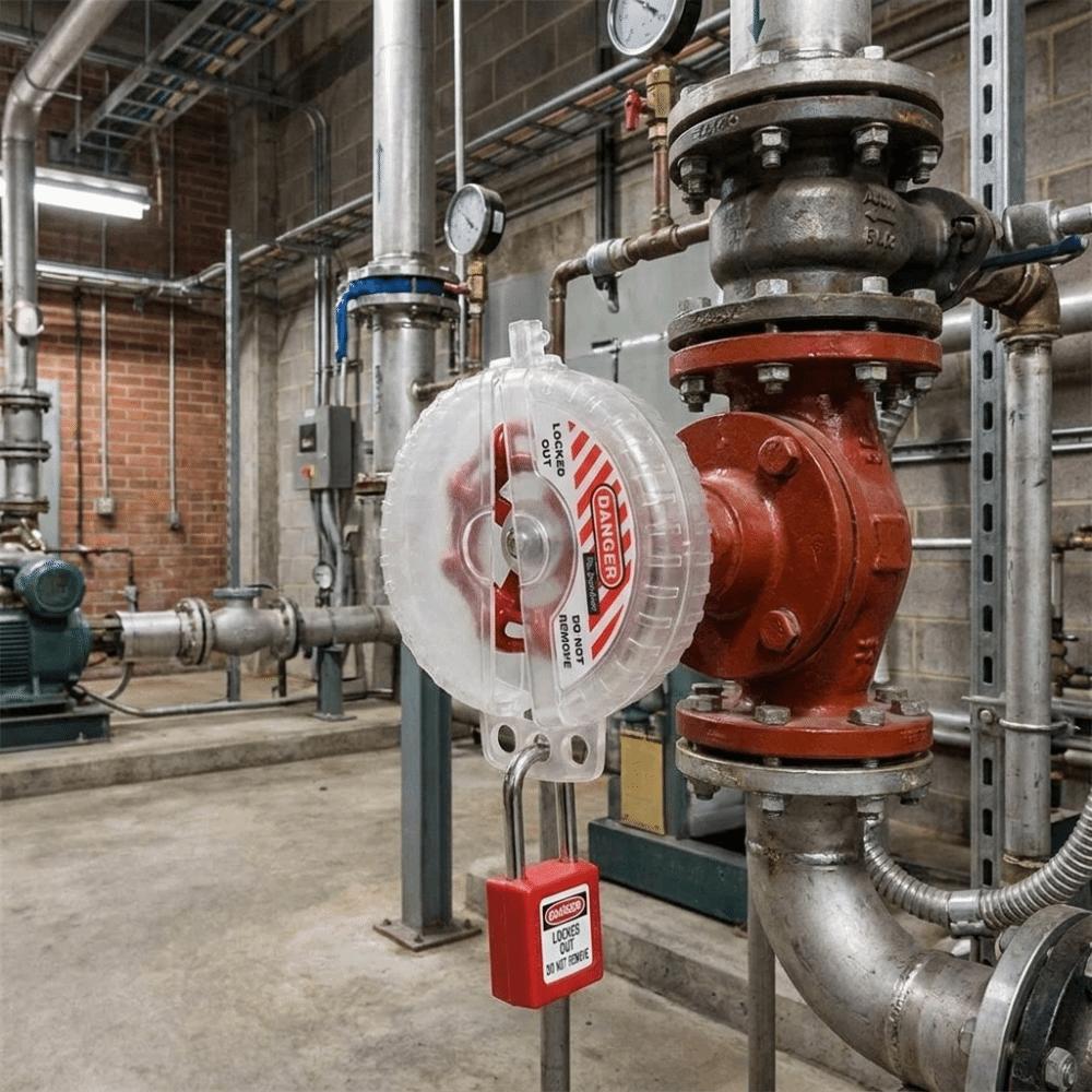Sturdy PC Material Gate Valve Lock Integrated Design Transparent Lock Cover Equipment Maintenance