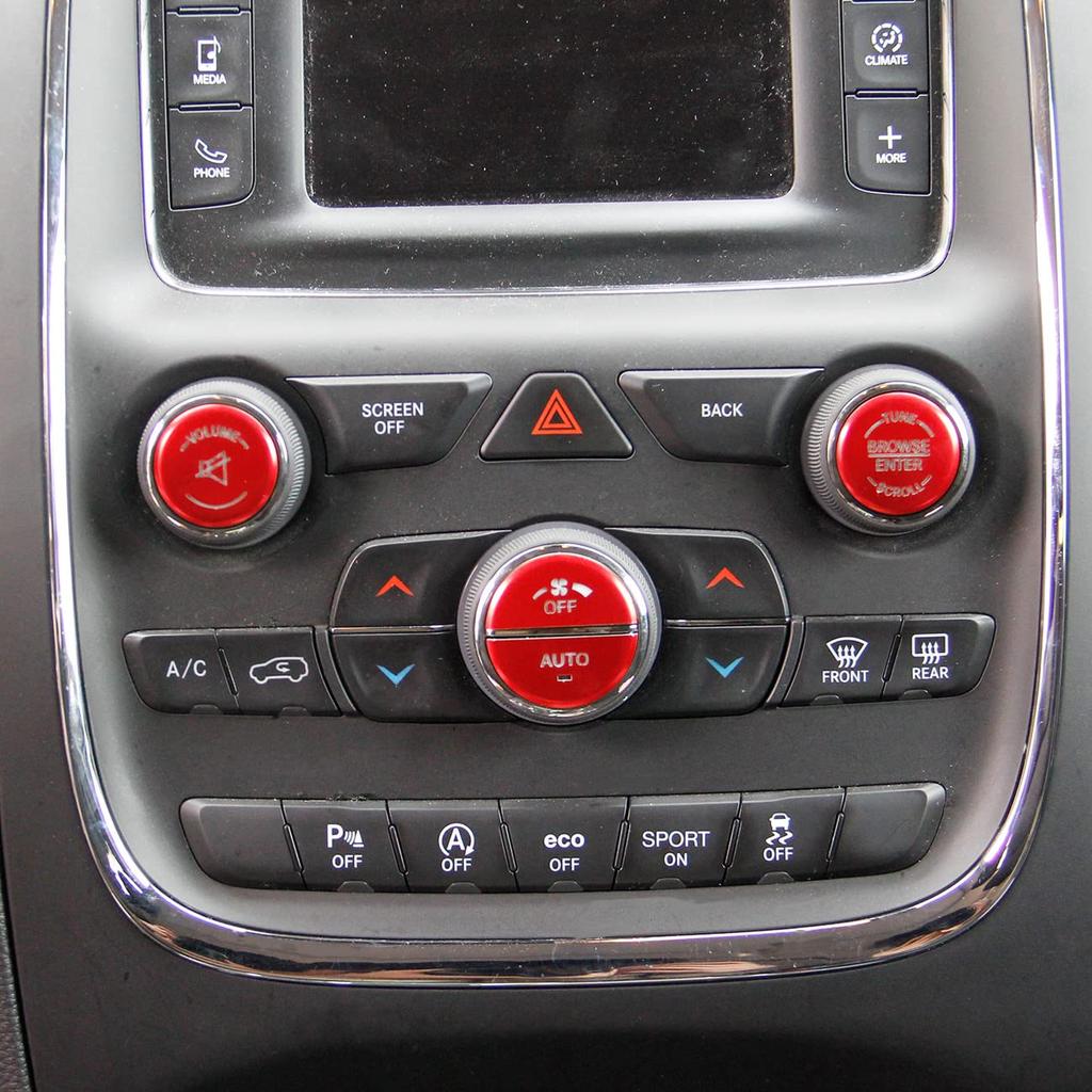 Aluminum Alloy Air Conditioner Switch CD Button Pervious Light Patch Cover for 14-20 Dodge Durango 15-22 Dodge Charger Challenger Chrysler 300 for