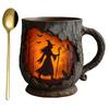 Vintage Coffee Mugs Mystical Witch Bark Texture Mug Halloween Campfire Cup Outdoor