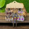 Bohemian Long Chain Handmade Dangling Earrings, Tassel Earrings, Colorful Flowers, Vintage Earrings, Court Earrings Set