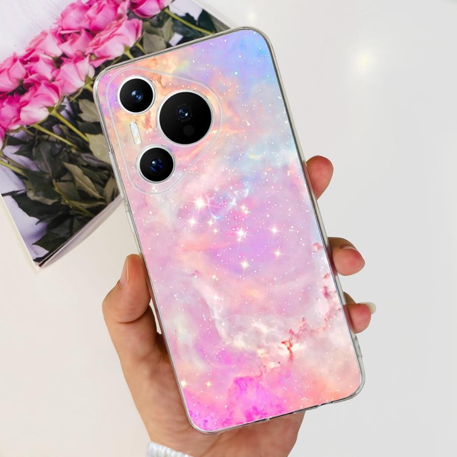 Чехол для Huawei Pura 70 Милый мультяшный расписной чехол Прозрачный силиконовый чехол для телефона Для Huawei Pura 70 Pro Plus Pura70 Pro + Мягкий чехол