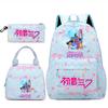 3Pcs/set Anime Cartoon Demon Hunters Printed Backpack Handbag Pencil Case for Teenger Student Girl Boy Large Capacity Waterproof Bookbag