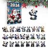 Panda Holiday Countdown Calendar Featuring 24 Acrylic Backpack Charms For Christmas Celebration