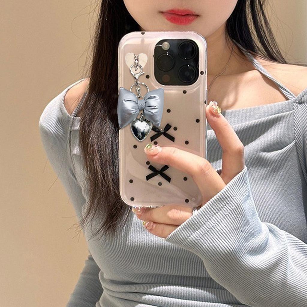 Cute Bowknot Heart Star Keychain Pendant Bag Phone Pendant Women Backpack Handbag Charm Lovely Hanging Decoration