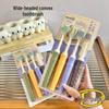 4-Pack Convex Ice Cream Head Soft Bristle Toothbrush for Adult Gum Care & Teeth Cleaning