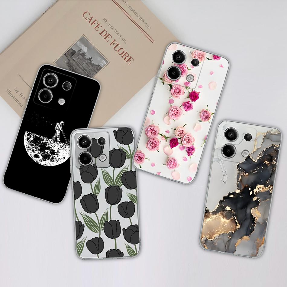 For POCO X6 Pro Cases Creative Protector Soft Slim Silicone Clear Anti Choc Back Cover For POCO X6pro X 6 Pro Funda Coque Bumper
