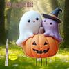Хэллоуин Тыква Привидение Садовая Табличка Украшение Металлический Колышек Уличный Осенний Садовый Орнамент Декор для Дома в Стиле Хоррор