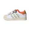 Originals Superstar Round Toe Durable Low Top Kids Skate Shoes Kids Sneakers White Orange IF4328