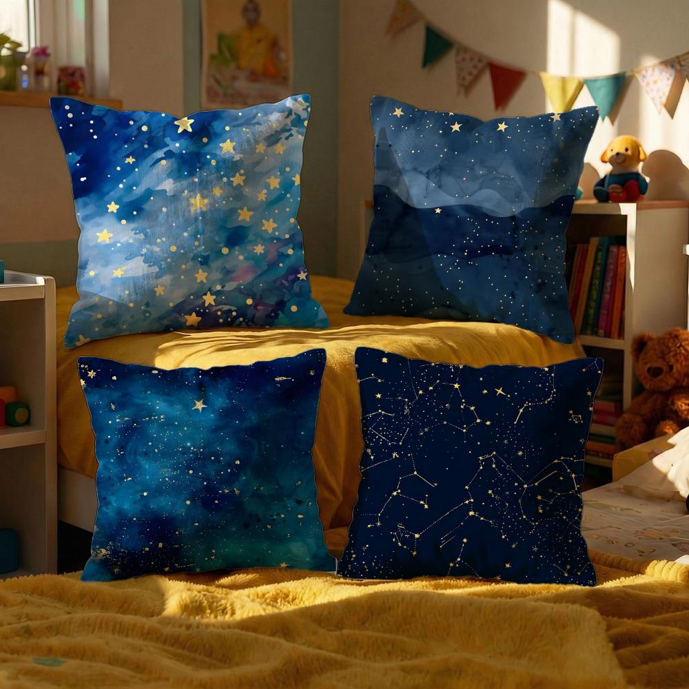 The Starry Sky Cushion Cover Set of Decorative Short Plush Pillow Covers for Sofa Soft Cushion Case x cm
