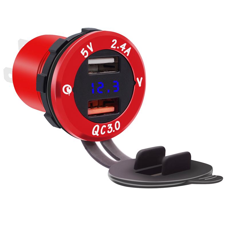 LMoDri Автомобильное быстрое зарядное устройство QC 3,0 Адаптер питания Dual USB Автомобильный интеллектуальный разъем постоянного тока 12 В-24 В прикуриватель для