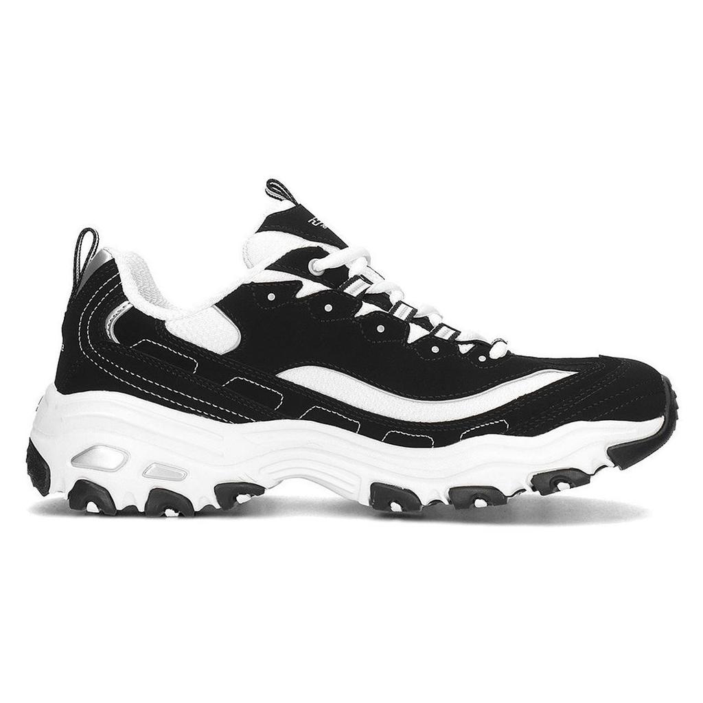 Skechers DLites 1.0 Кожа Текстиль Удобные Модные Дышащие Легкие Низкие Папины Кроссовки Мужские Кроссовки Белый Черный 52675-BKW