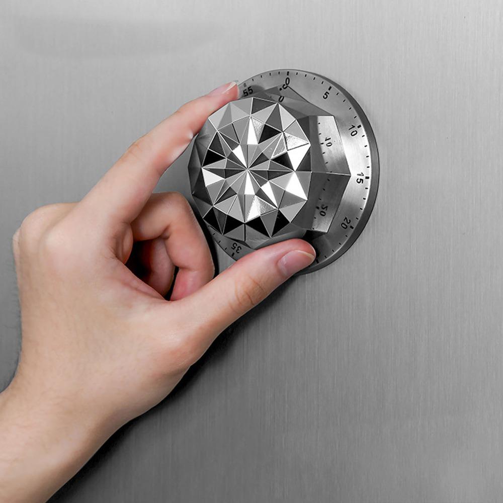 Stainless Steel ABS Kitchen Timer Silver Countdown Timer Durable Mechanical Timer  Kitchen Office