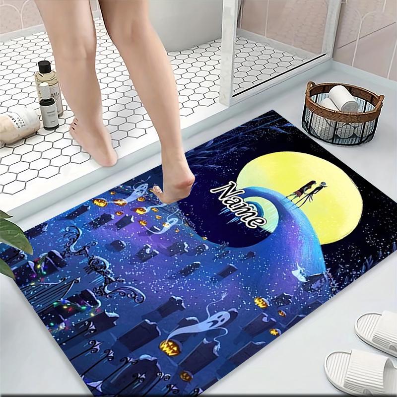 Custom Name Nightmare Before Halloween Carpet Rug Customizable Soft Washable Anti-Slip Home Living Room Sofa Mats Personalized Rug. 0909381