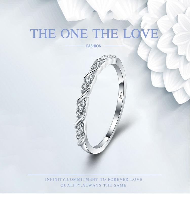 CLUCI Genuine 925 Silver Round Ring Classic Women Wedding Ring Geometric Zircon Jewelry Valentine Gift DR1033SB