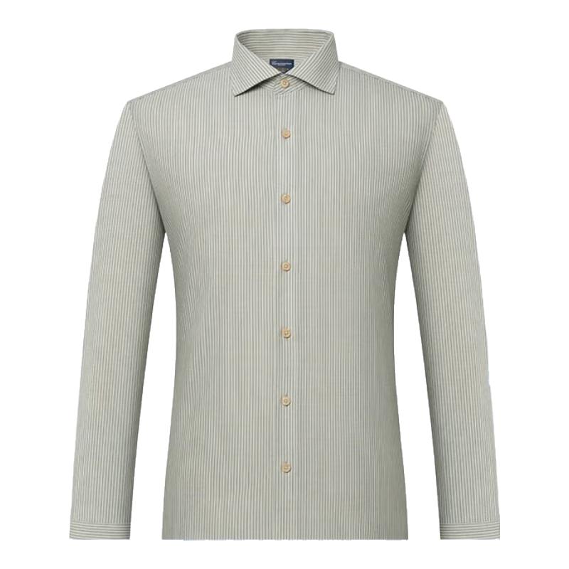 Мужская рубашка CAMICISSIMA с длинным рукавом, в тонкую полоску, из смесовой шерсти