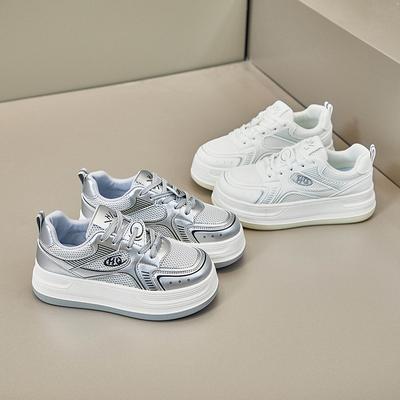 Женские летние повседневные кроссовки на платформе с дышащей сеткой, удобные нескользящие кроссовки на шнуровке для женщин, массивные теннисные кроссовки