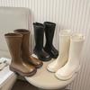Autumn and Winter New Korean Version of Fashion Girls' Long Boots Trendy Non-slip Soft-soled Princess Boots Medium and Older Children's High Boots