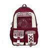 Schoolbagins niche plaid style schoolbag female cute foreign style junior high school girls primary school students grades 1-1 large capacity double 