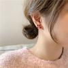 111 silver needle red rhinestone bow earrings, new trendy design high-end stud earrings Internet celebrity earrings