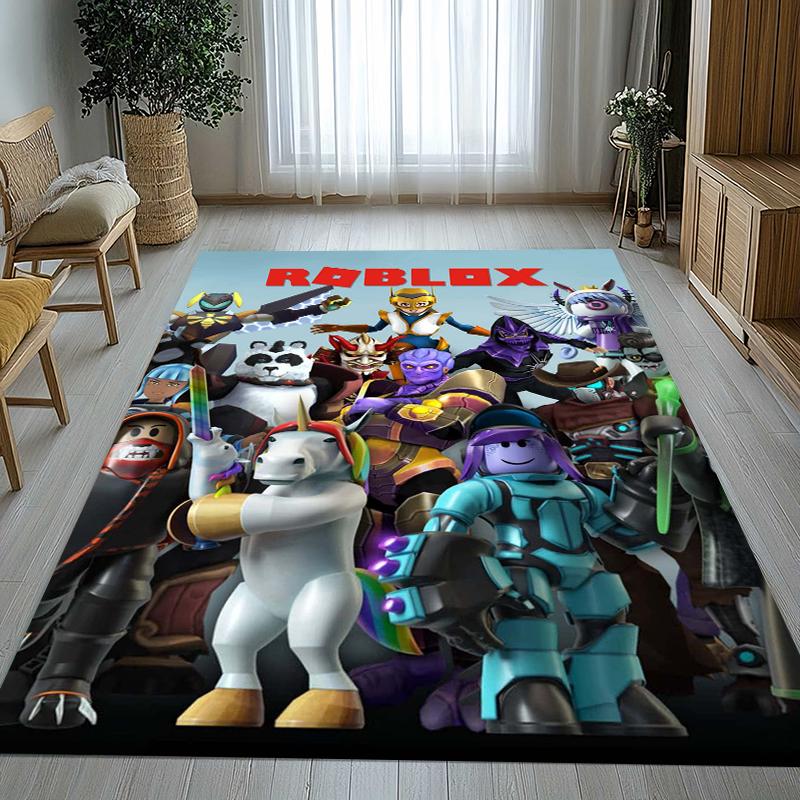 Game R-Robloxs Cartoon Living Room Non-Slip Area Rug Soft Carpet for Bedroom Kids Playroom Sofa,Home Decor Doormat Gift