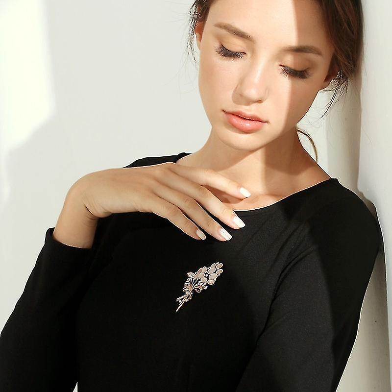 Brooch Female Rose Gold Wheat Ear Flower Corsage Elegant Suit Pin Accessories Classic Retro