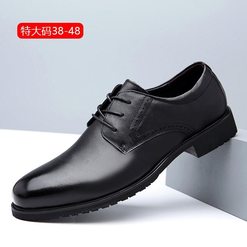 Mens Large Size Dress Shoes 38-48 Genuine Leather Oxford Breathable Casual Formal Footwear Office Work