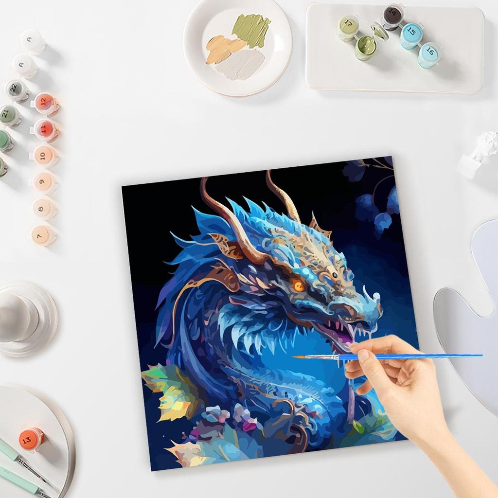 Frame Painting By Numbers Kits Dragon Animals Picture Drawing By Numbers For Home Decoration 40x40