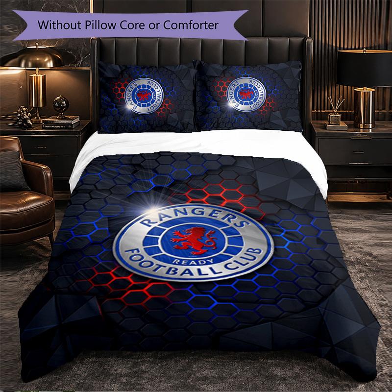 Постельное белье в тематике Rangers FC, 3 предмета, комплект с пододеяльником, декоративное постельное белье для комнаты подростка, домашний декор