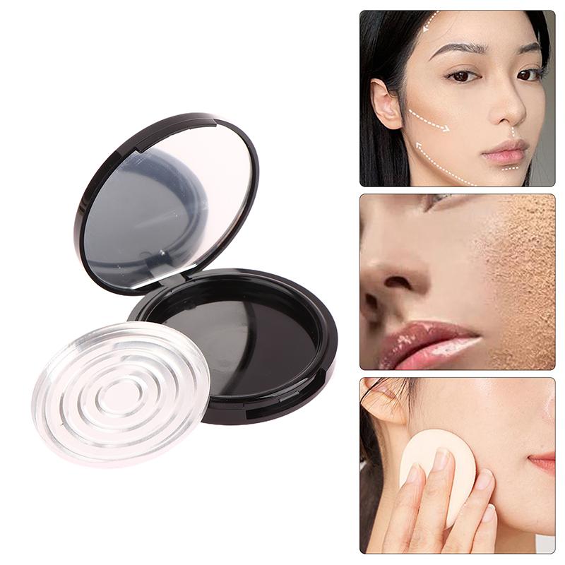 Многоразовая пустая одинарная черная круглая коробка для румян, теней, пудреницы с зеркалом, алюминиевая канистра, внутренний диаметр 59 мм