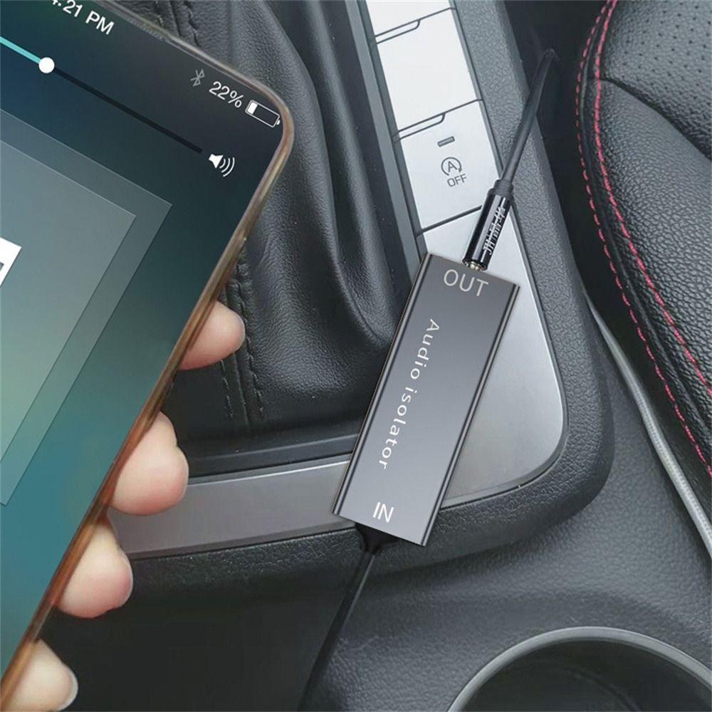 Черный аудиоизолятор 3,5 мм Aux Ground Loop Стабильный шум Устранение автомобильной стереосистемы