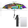 1 Pack Automatic Umbrella With Waterproof Black Coating And Wind Resistant Frame For Travel With Graffiti Inspired Tone