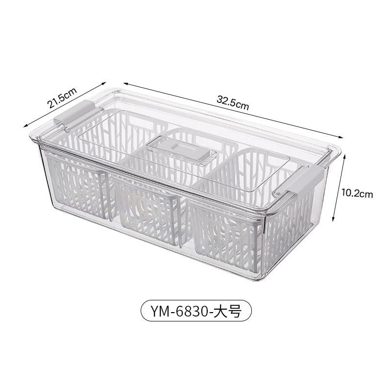 Outdoor convenient fresh-keeping box, food-grade refrigerator fresh-keeping box, plastic drain large-capacity fruit refrigerator storage box