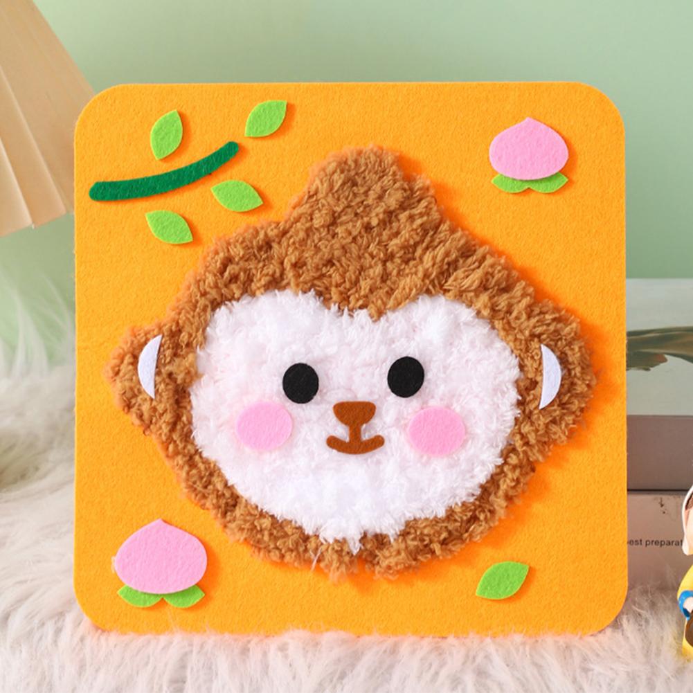 Незаконченный милый набор для самостоятельного валяния из шерстяного войлока с изображением мультяшных животных, набор для валяния из игл, набор материалов для игл, подарок для детей-новичков