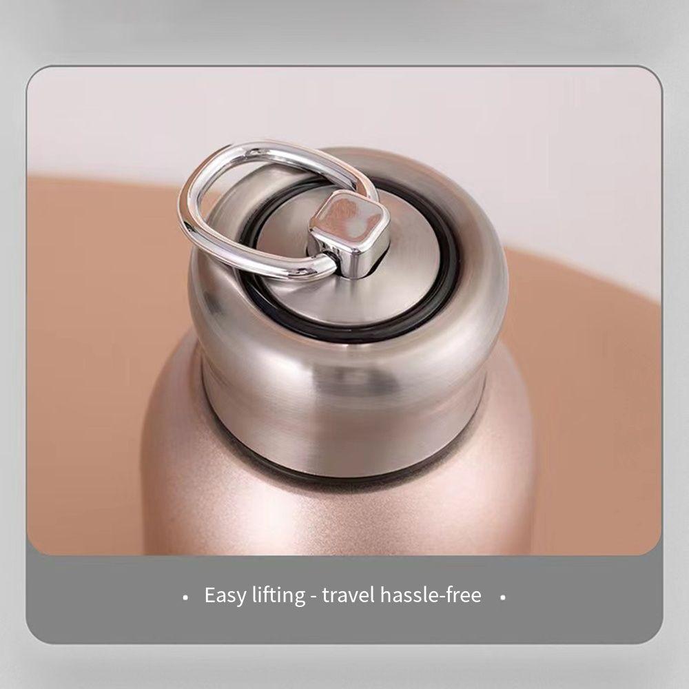 Нержавеющая сталь Мини Вакуумный Термос Чашка Подъемное Кольцо Дорожная Бутылка Для Воды Спорт На Открытом Воздухе