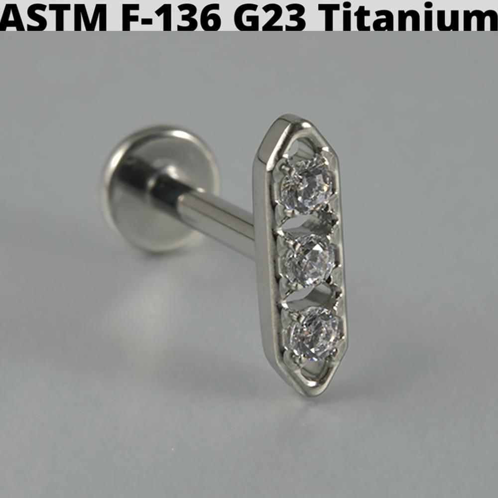 Серебряная четырехконечная звезда G23 Сплошной титан Серьга-гвоздик для хряща 16G С внутренней резьбой Солнце Хеликс Мочка уха Пирсинг Украшение