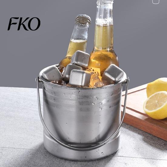 BBQ Snack Holder Stainless Steel Ice Bucket with Removable Strainer, Bar Wine Champagne Party Divider Cooler for Beer Red Wine, Portable Snacks