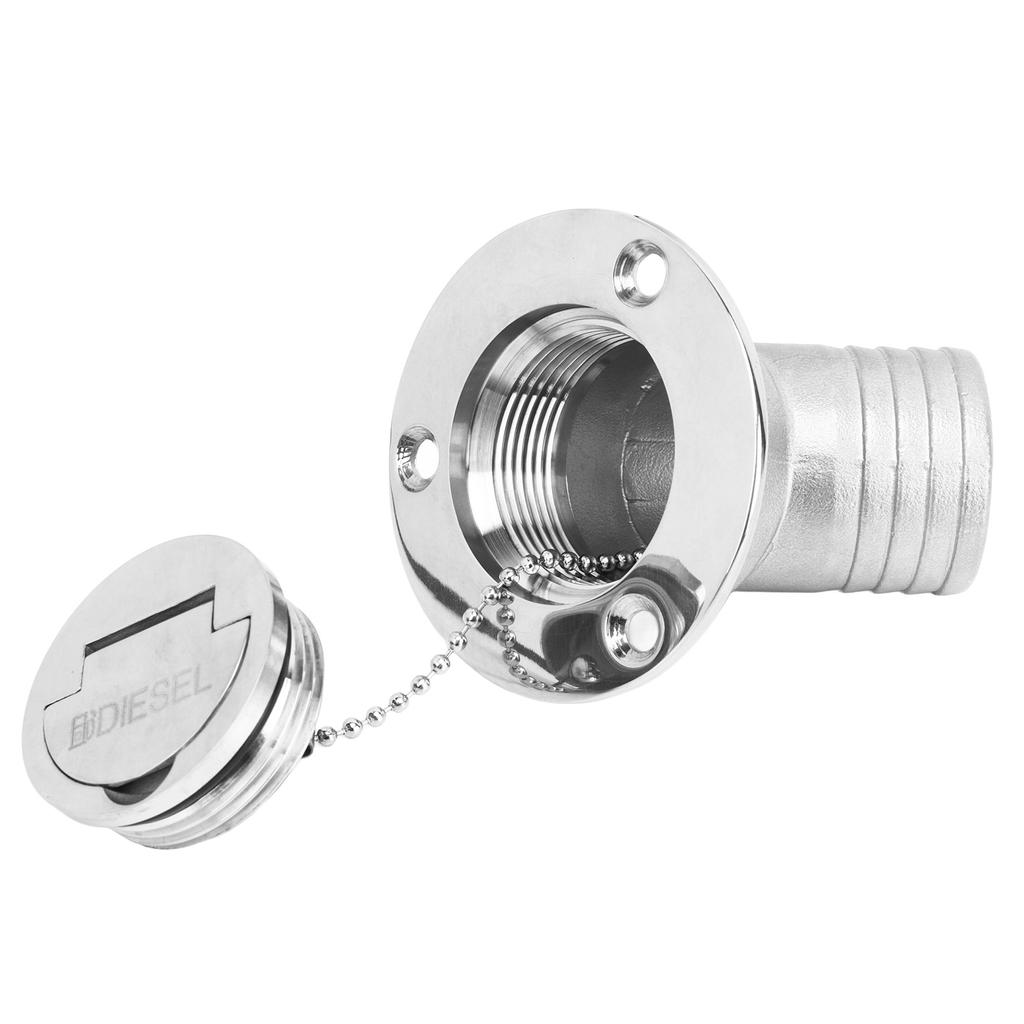 Boat Deck Filler 45 Degrees 316 Stainless Steel 38mm Flip Fill Cover with Keyless Cap for Marine Yacht