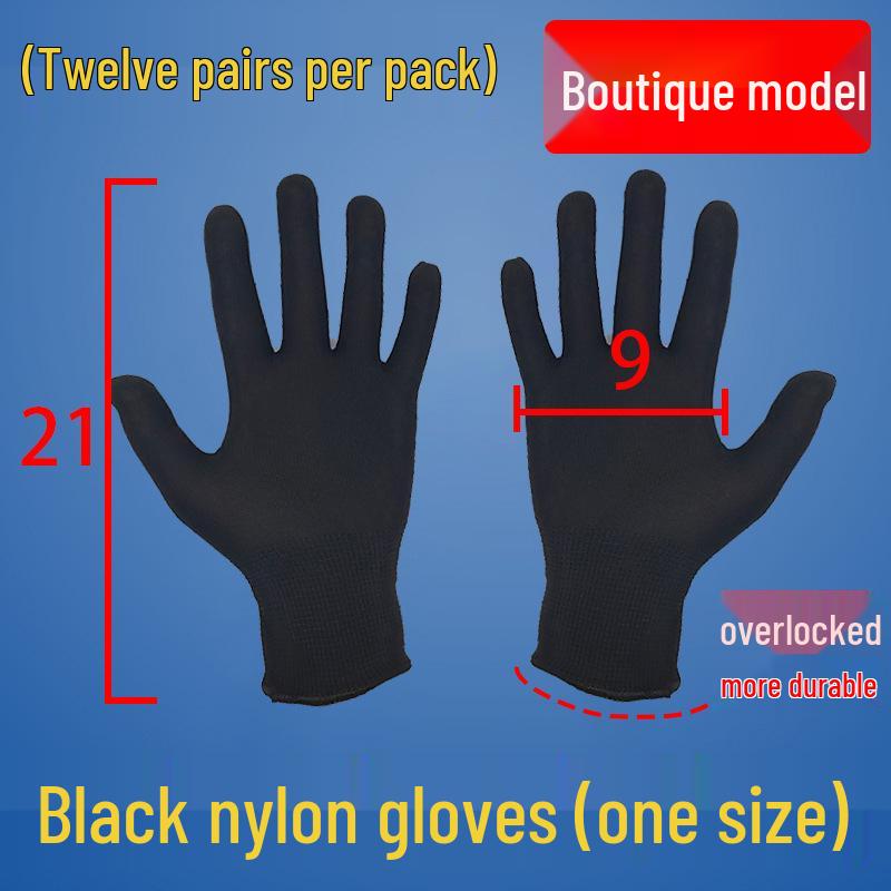 Ultra-Thin Nylon Breathable White Work Gloves - Skin-Friendly, Non-Slip, Elastic, Wear-Resistant.