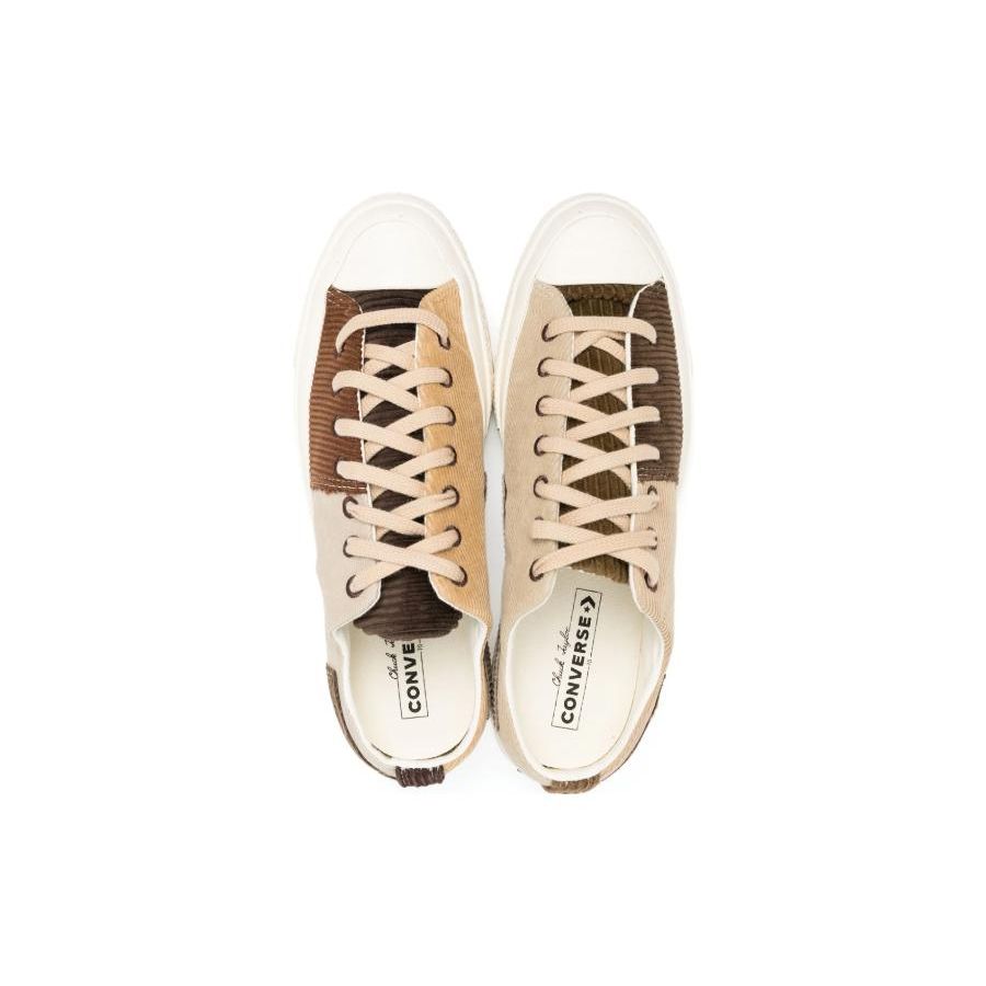 Beyond Retro x Converse Chuck 70 Low Переработанный вельвет Унисекс Кроссовки Коричневый Замшевый Экрю A03082C
