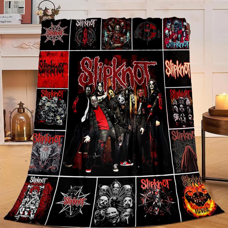 1PC Rock Metal Music Band Collage Flannel Blanket Gift, Suitable for Both Men And Women, Soft Ideal for Beds And Sofa, Birthday Or Christmas Gift