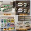 1 Pcs Double Layers Adjustable Soda Can Organizer for Refrigerator Cabinets Beverage Can Dispenser Storage Box for Standard Cans