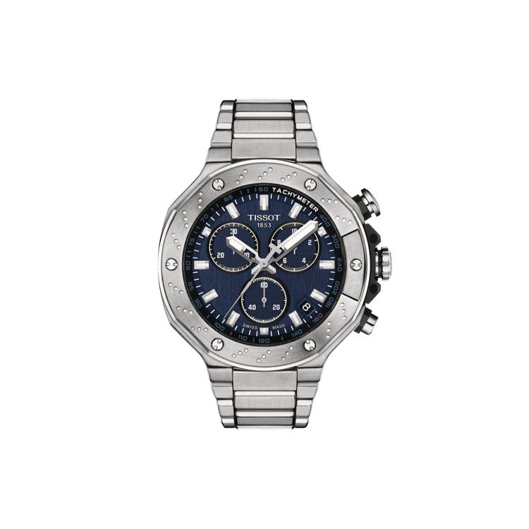 Tissot Спортивная коллекция Кварцевый механизм Водонепроницаемость 100 м Мужские часы Часы 45 мм Синий циферблат T141.417.11.041.00
