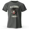 Cotton Classic Old School Forever Printed Men's T-Shirt In Vintage Style for Summer Tops Tees Streetwear Fashion