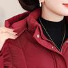 Plus Size 2XL-6XL Middle Age Women's Coat Winter Parkas Hooded Casual Loose Thick Warm Lady Jackets Long Sleeve Outerwears