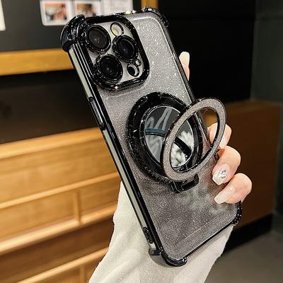 Покрытие вспышка зеркало держатель подставка мягкий силиконовый четыре угла воздушная подушка противоударный защитный чехол для iPhone Huawei Honor OPPO Infinix Itel Tecno