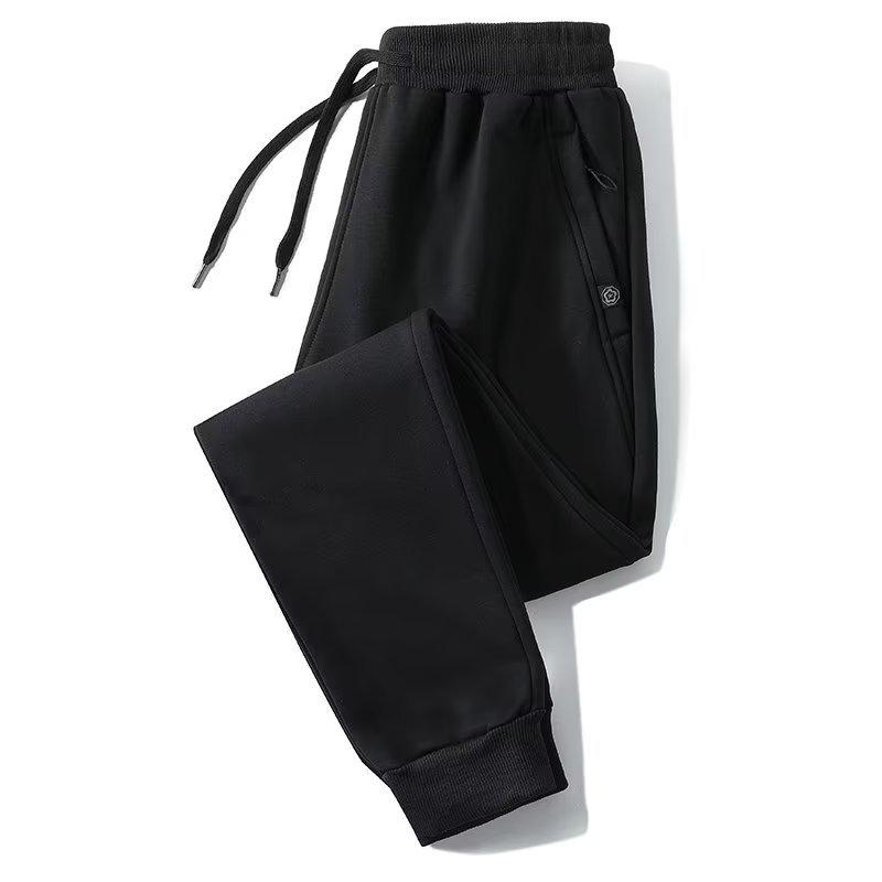 Мужские спортивные брюки большого размера на молнии на осень - повседневные прямые спортивные брюки