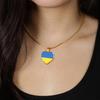 Ukrainian Flag Heart Pendant Necklaces Just for Special You Necklace Heart Pendant Luxury Necklace
