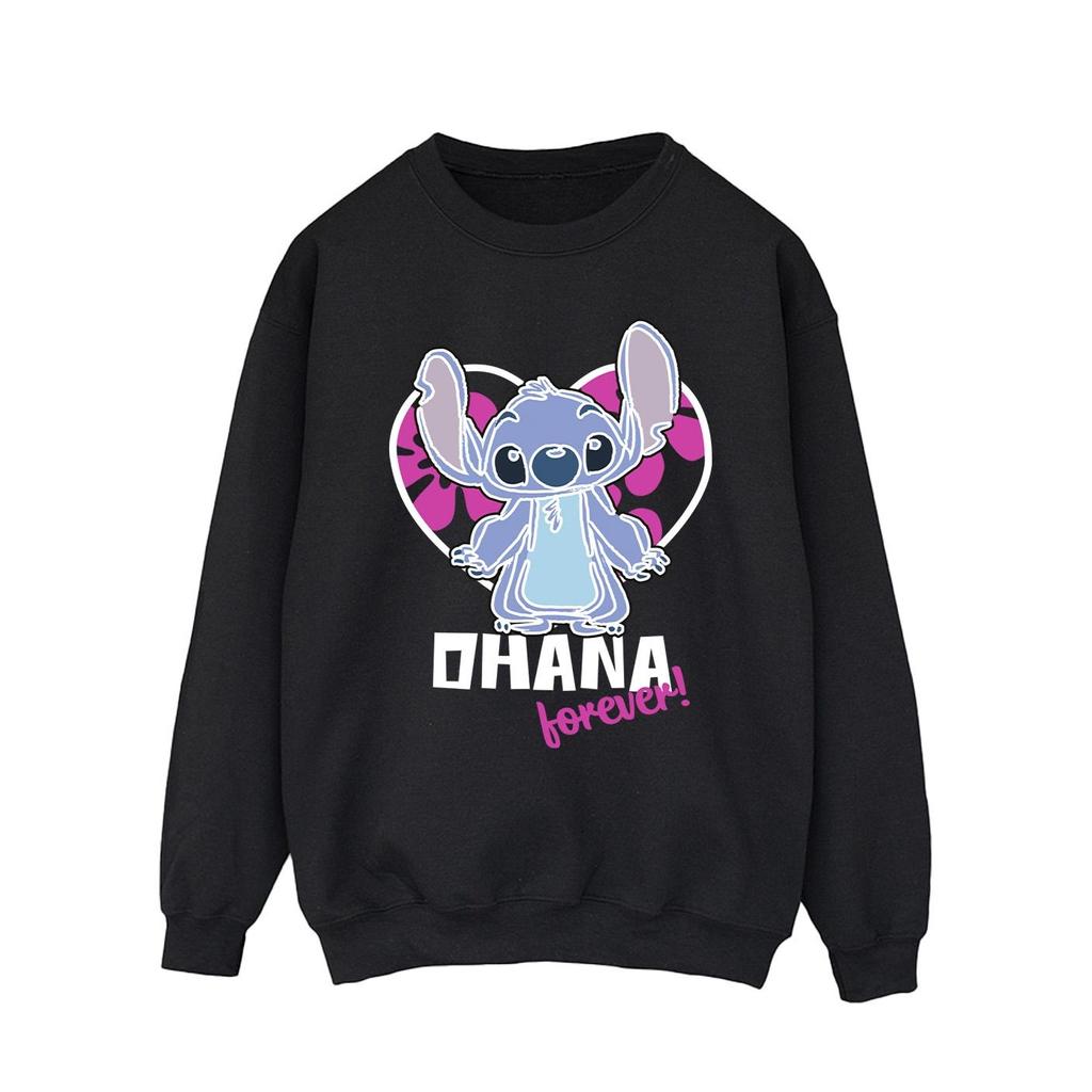 Disney Mens Lilo And Stitch Ohana Forever Heart Sweatshirt