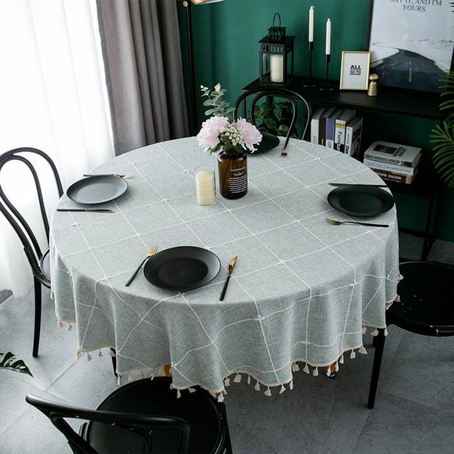 Скатерть Скатерть для стола Круглая кисточка Клетчатая скатерть Свадебные элегантные скатерти Скатерти для обеденного стола