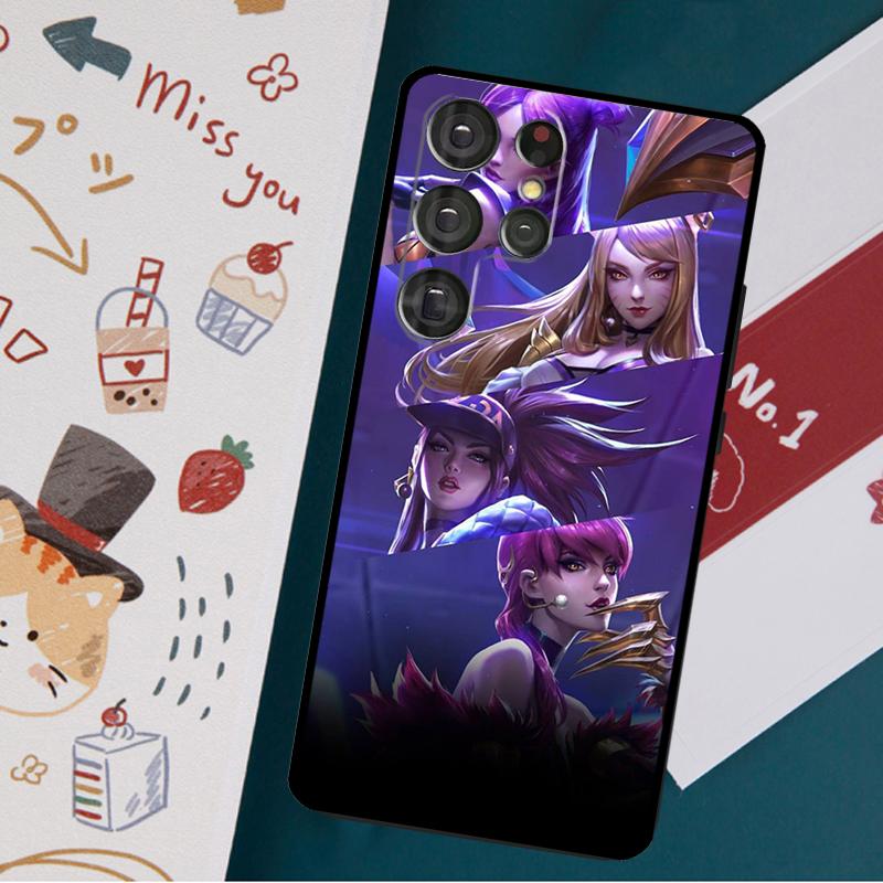 Чехол Kda Kaisa Ahri Akali для Samsung Galaxy S23 S20 FE S21 FE S22 Ultra Note 20 S8 S9 S10 Note 10 Plus, задняя крышка